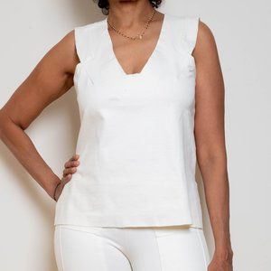 Iodice White Sleeveless Brazilian Top Size S